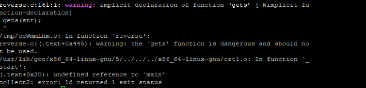 char *reverse_string = (char *)malloc(sizeof(char *)); // if malloc failed print error