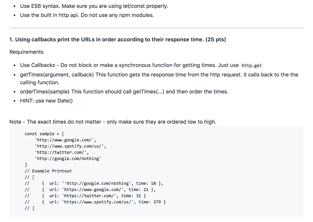  Use ES6 syntax. Make sure you are using let/const properly. Use