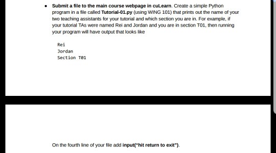  language is WING 101 PYTHON 3 please give me a working