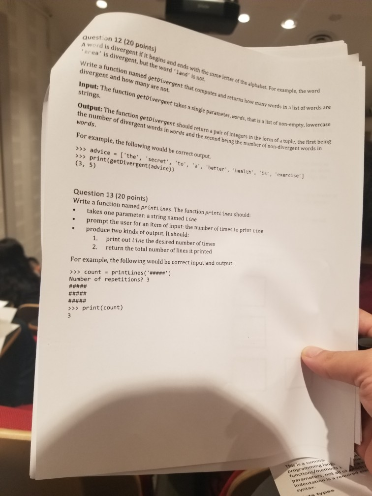  PYTHON. Need a simple python for the following question(s). tion 12