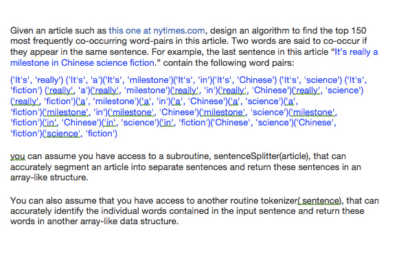 help peusdocode: Given an article such as this one at design an