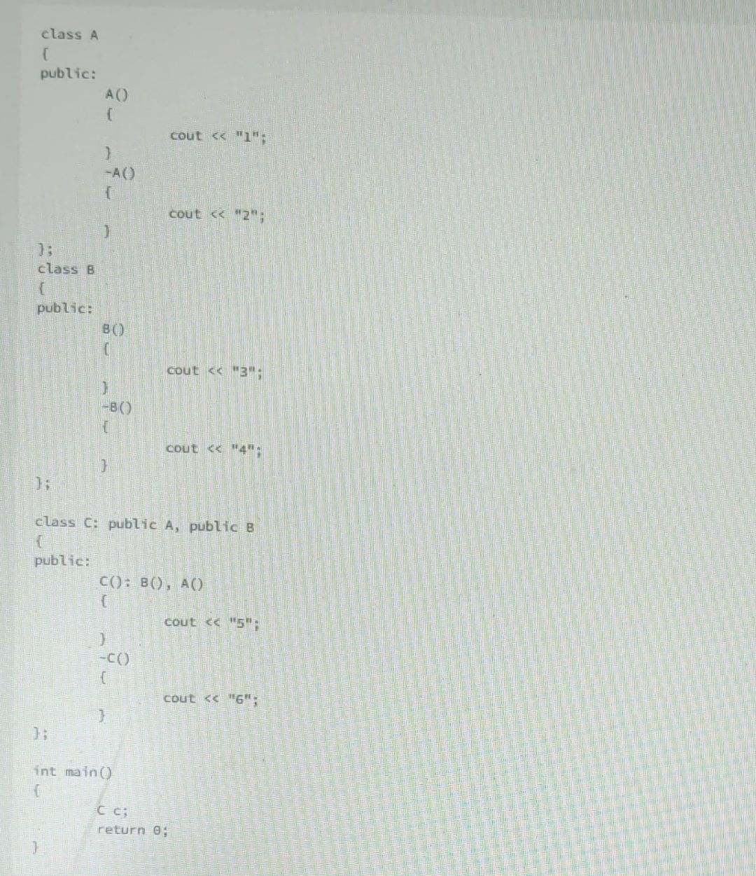  class A r public: A() i } cout "1"; -A() I