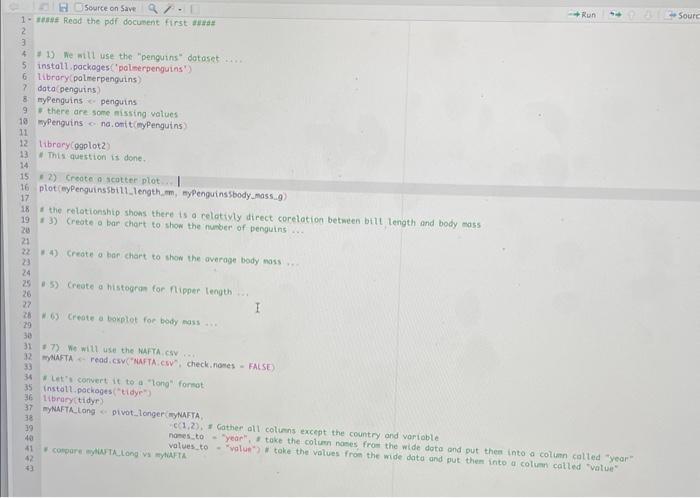 We will use the "penguins" dataset in the "palmerpenguins" package for questions