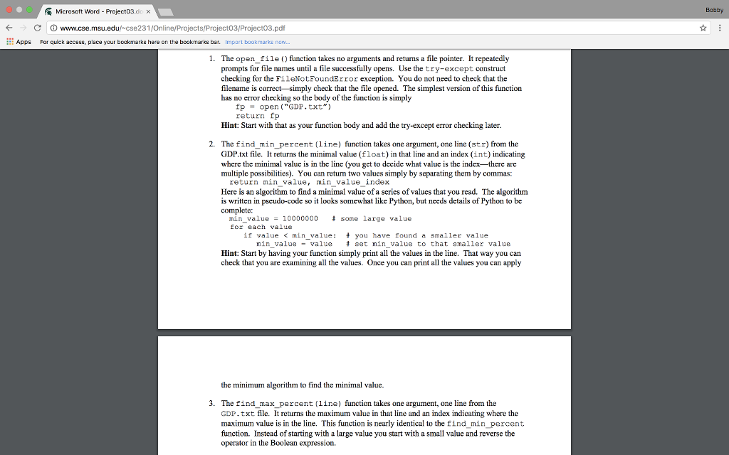 assignment. The details are described in the images below. Sample output is
