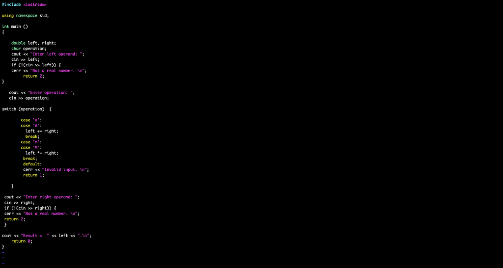 a "simple calculator". And my program compiles and everything but the "logic"