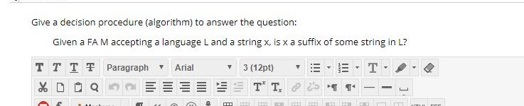  Give a decision procedure (algorithm) to answer the question: Given a