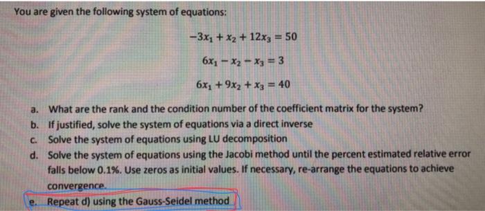  can you answer part e only using MATLAB code please You