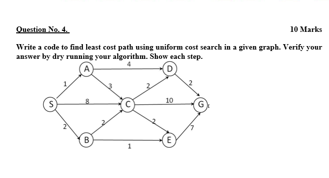 Question No. 4. 10 Marks Write a code to find least