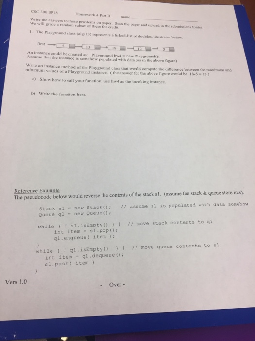  CSC 300 SPIS Homework 4 Part I1 e Write the answers