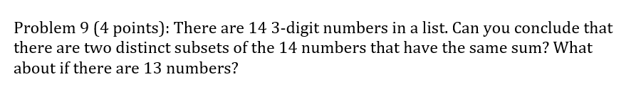  Problem 9(4 points): There are 143-digit numbers in a list. Can
