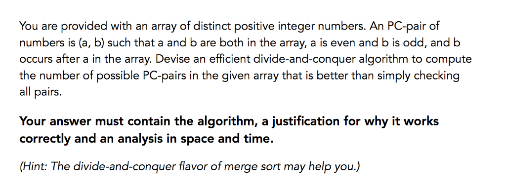 You are provided with an array of distinct positive integer numbers.