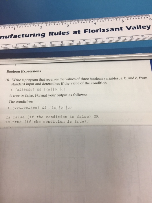  Write a program that receives the values of three boolean variables,