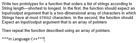 Write two prototypes for a function that orders a list of