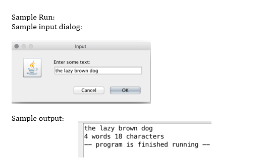 2. call a function which counts the number of characters and number