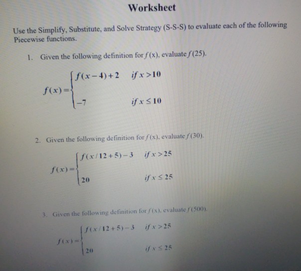 new project called Recursion in the Unit02 Assessments folder. Translate the Piecewise