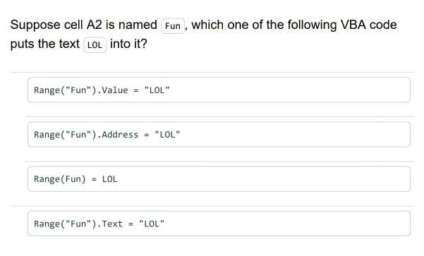This is a question about excel vba Suppose cell A2 is