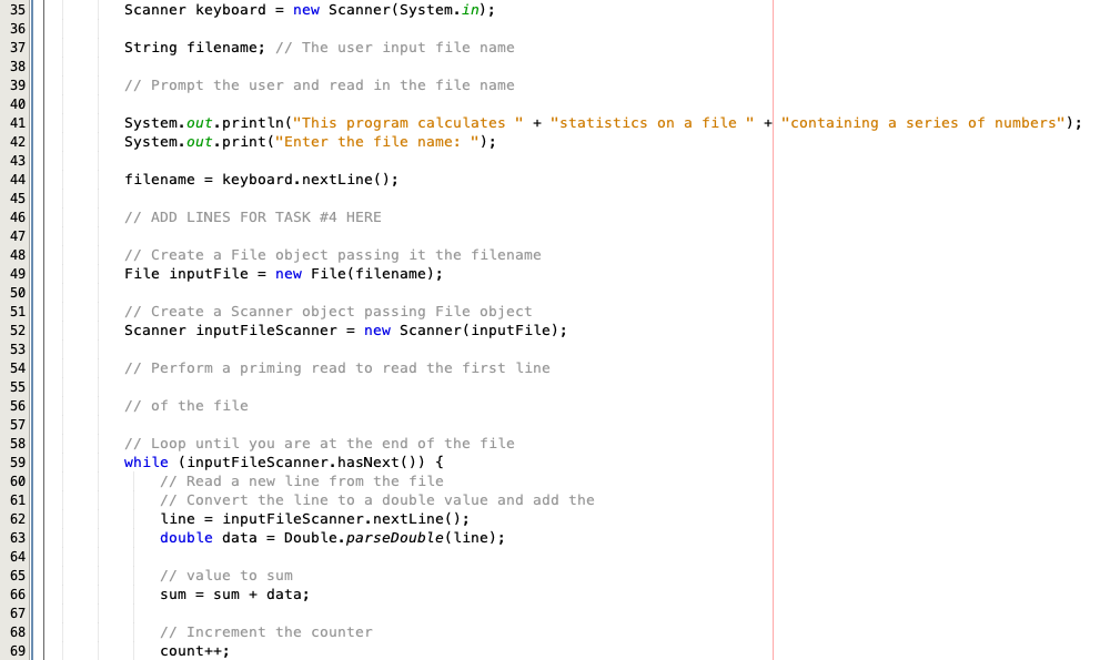of numbers Enter the file name: users eybaltazar desktop umbers.txt Exception in