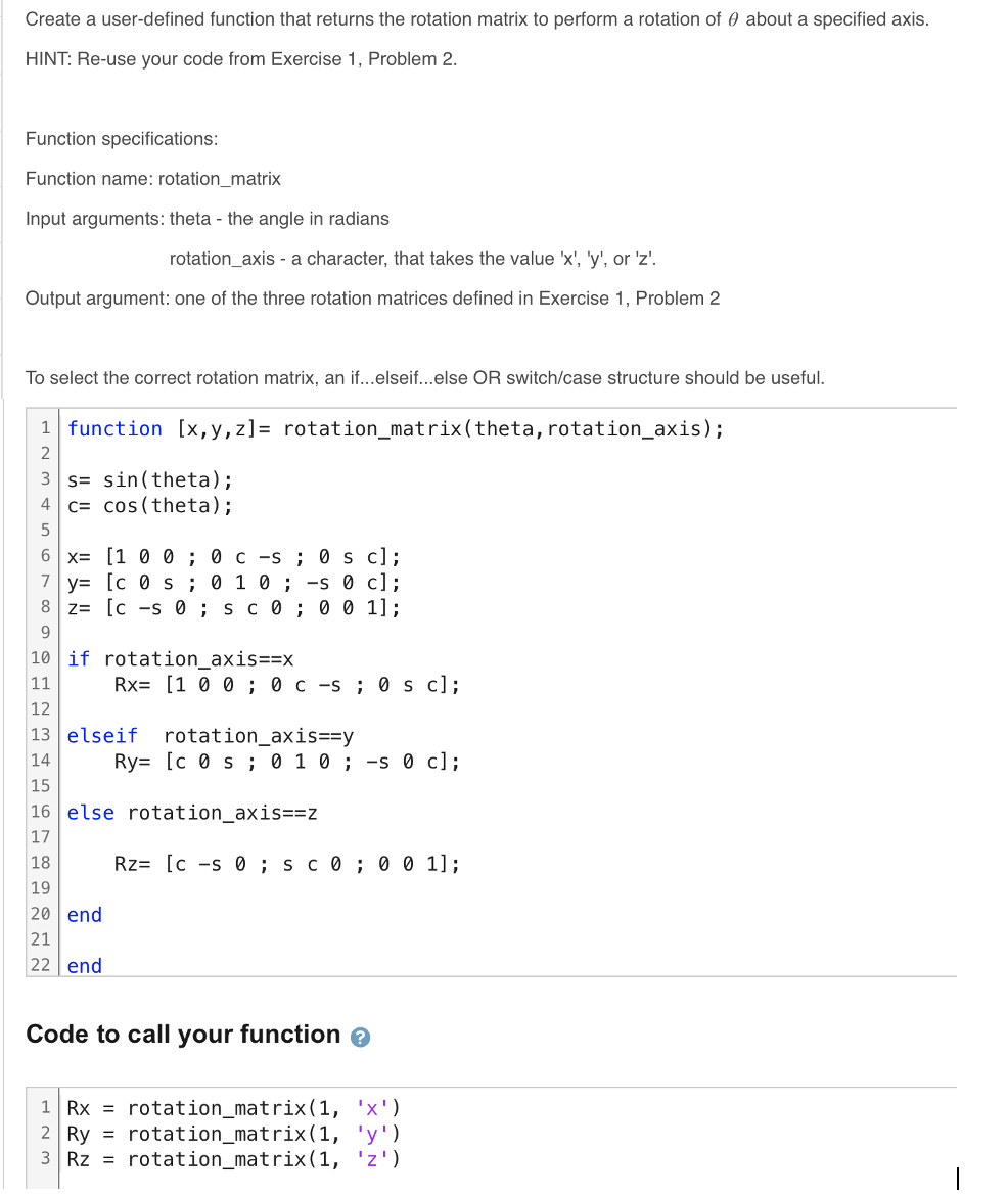  code is in matlab, the output is only showing the value