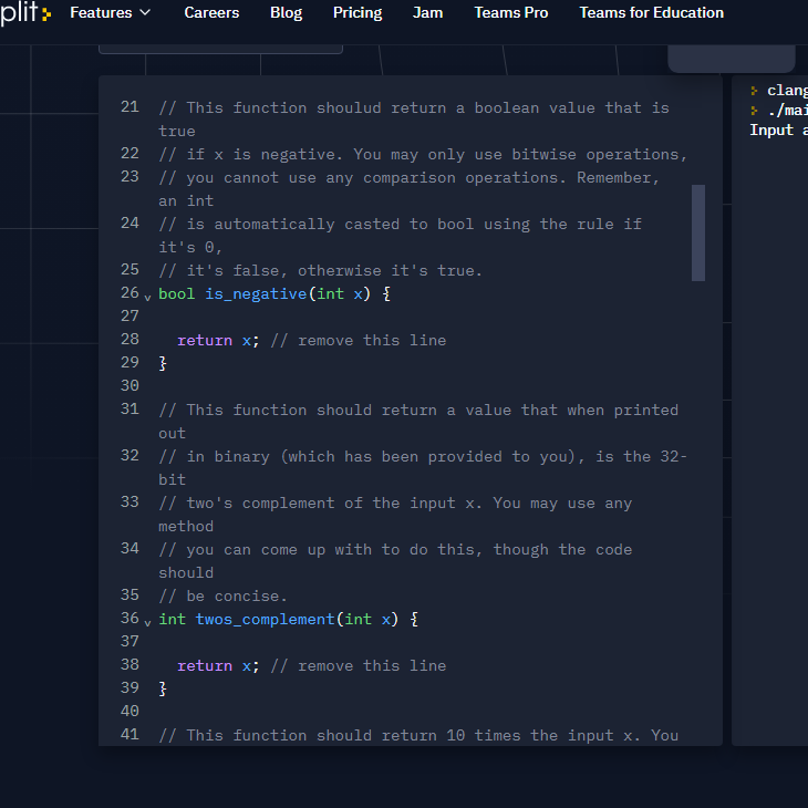 that when printed out // in binary (which has been provided to