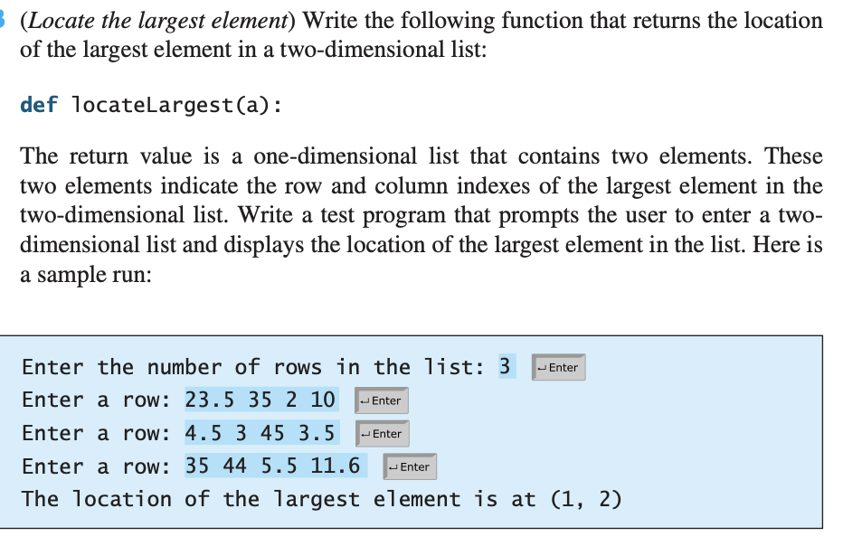 Please, write a code on python 3.9 with the header function (Locate