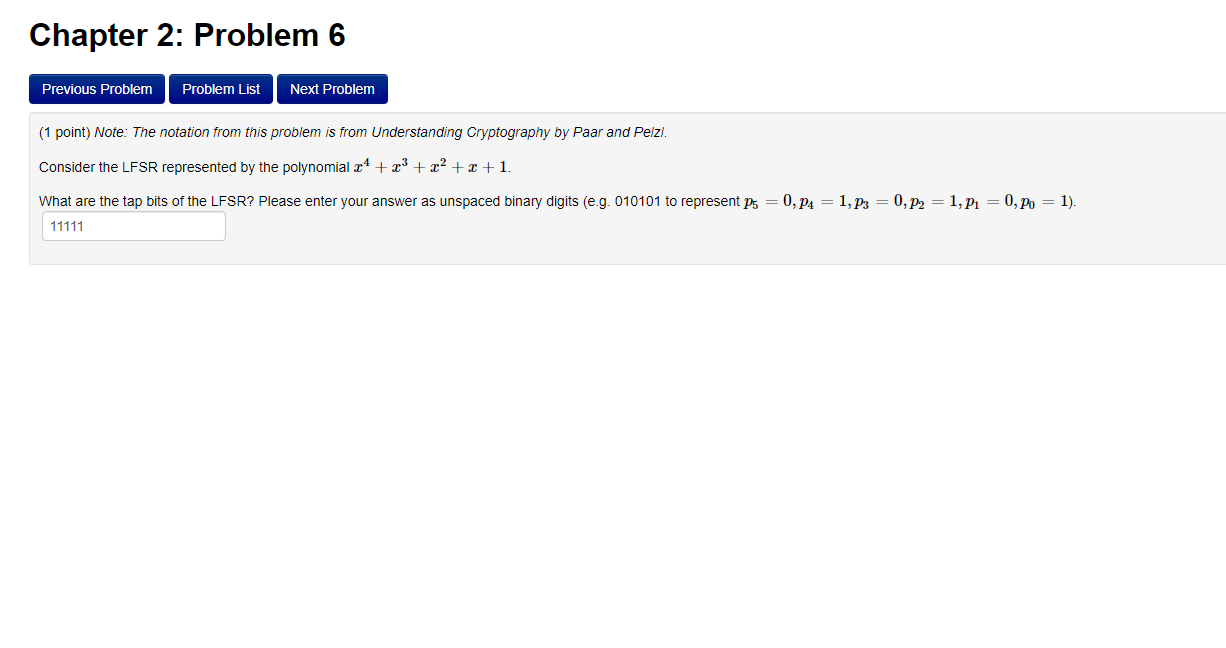  (1 point) Note: The notation from this problem is from Understanding