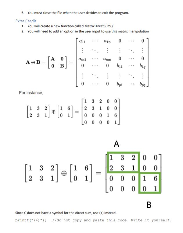Matrix addition and subtraction code and modify it to utilize the following