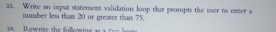 can you please answer in Java format 33. Write an input