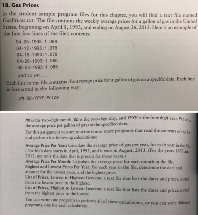  In Java programming thanks, better write in one program and I