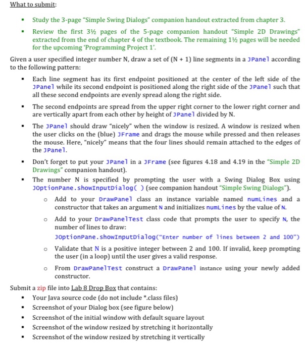  Question Simple Swing Dialogs Simple 2D Drawings Study the 3-page "Simple