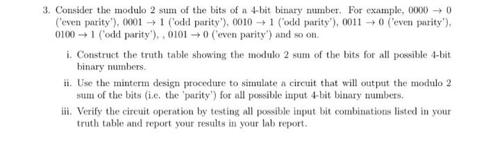 ('even parity'), 0001 + 1 (odd parity'), 0010 1 (odd parity'), 0011