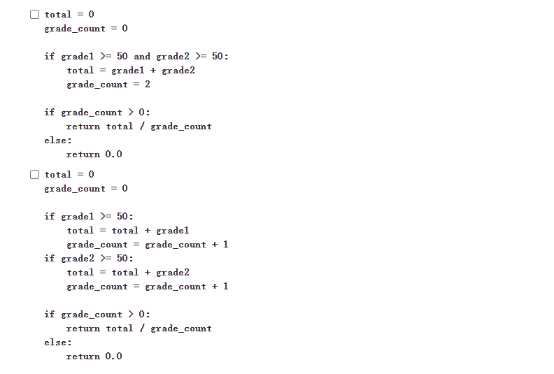 inclusive. A passing grade is greater than or equal to 50. Select