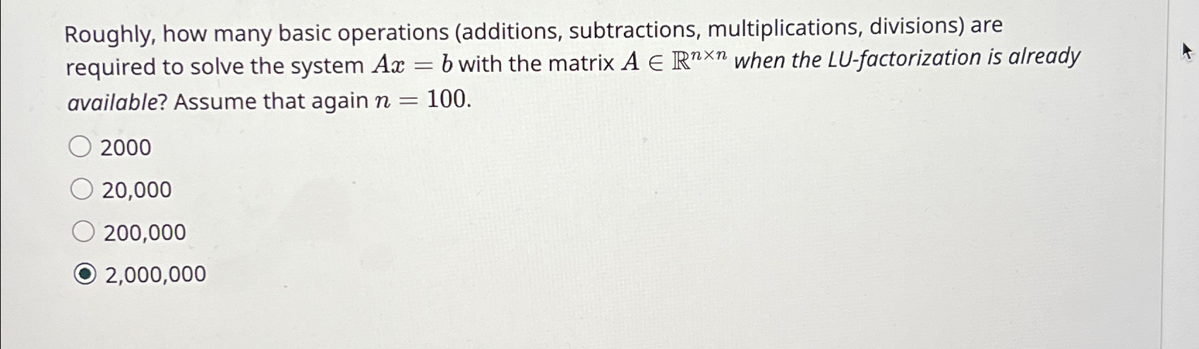  Roughly, how many basic operations (additions, subtractions, multiplications, divisions) are required