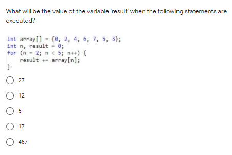What will be the value of the variable result when the
