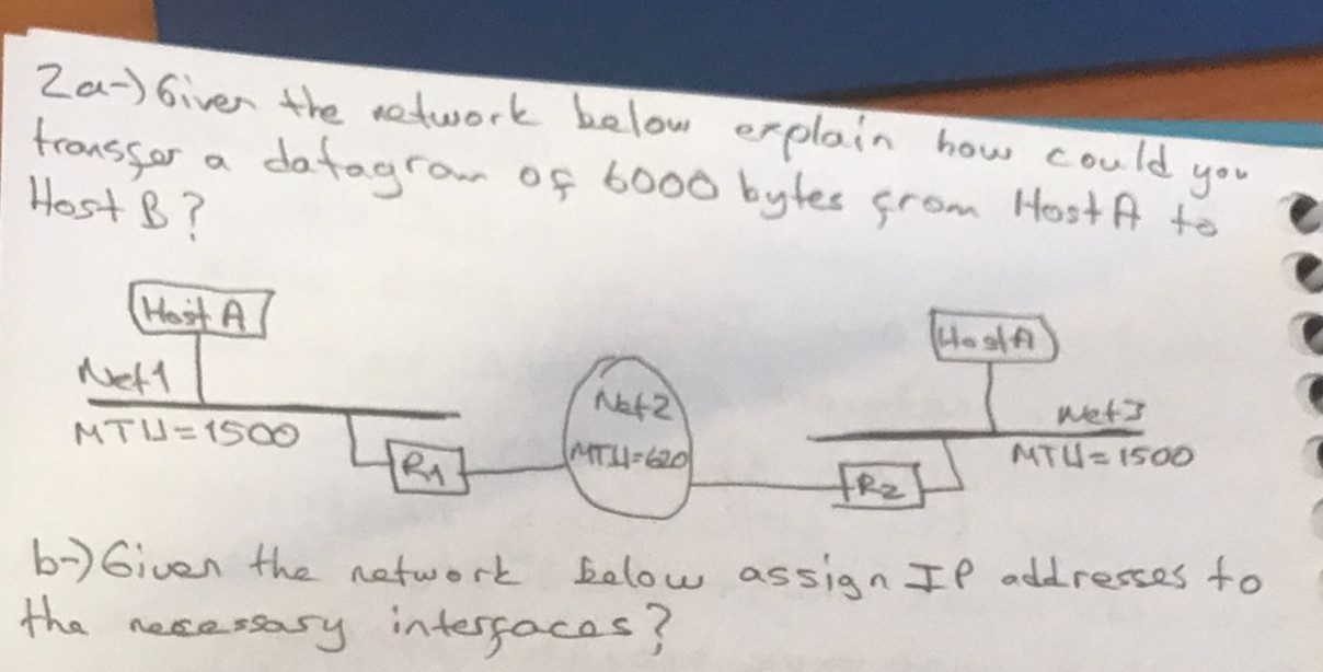  2a-) Given the retwork below erplain how could you transfer a