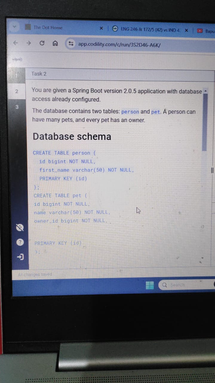  Task 2 You are given a Spring Boot version 2.0.5 application