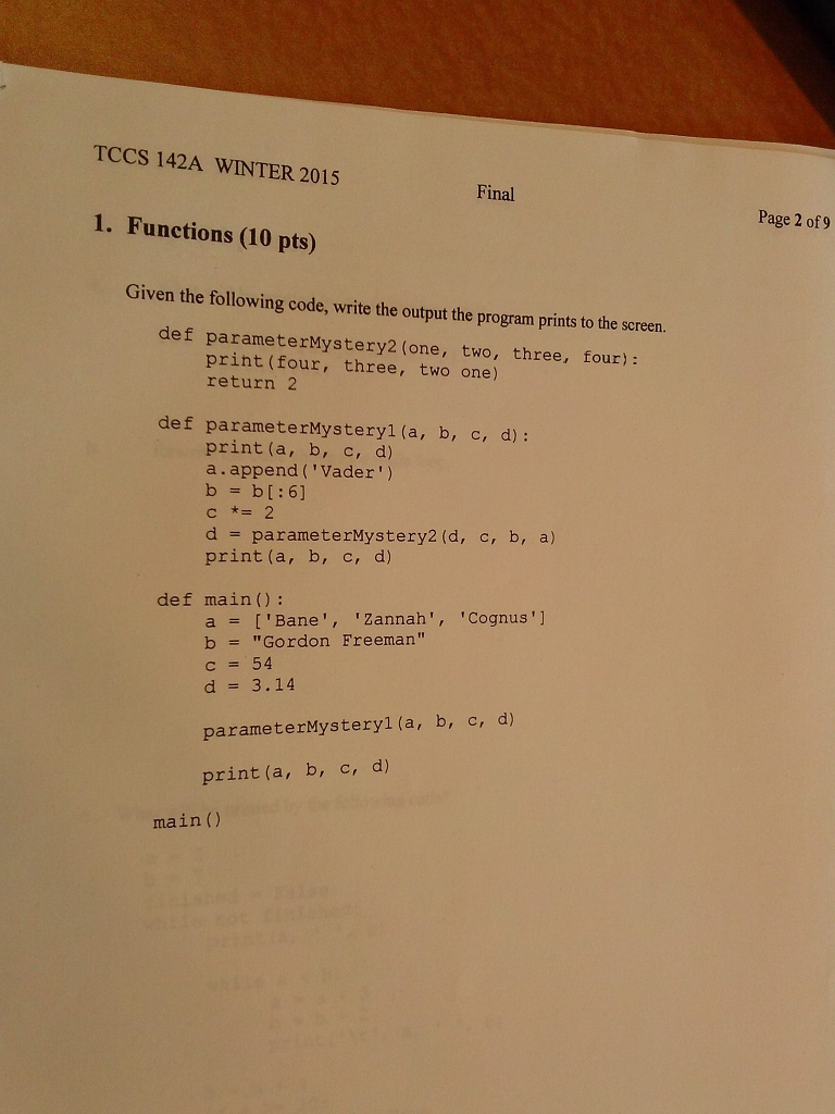  language is Pyhton Given the following code, write the output the