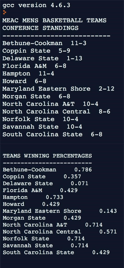 Programming Assignment C++ Create a program in C++ that generates information regarding