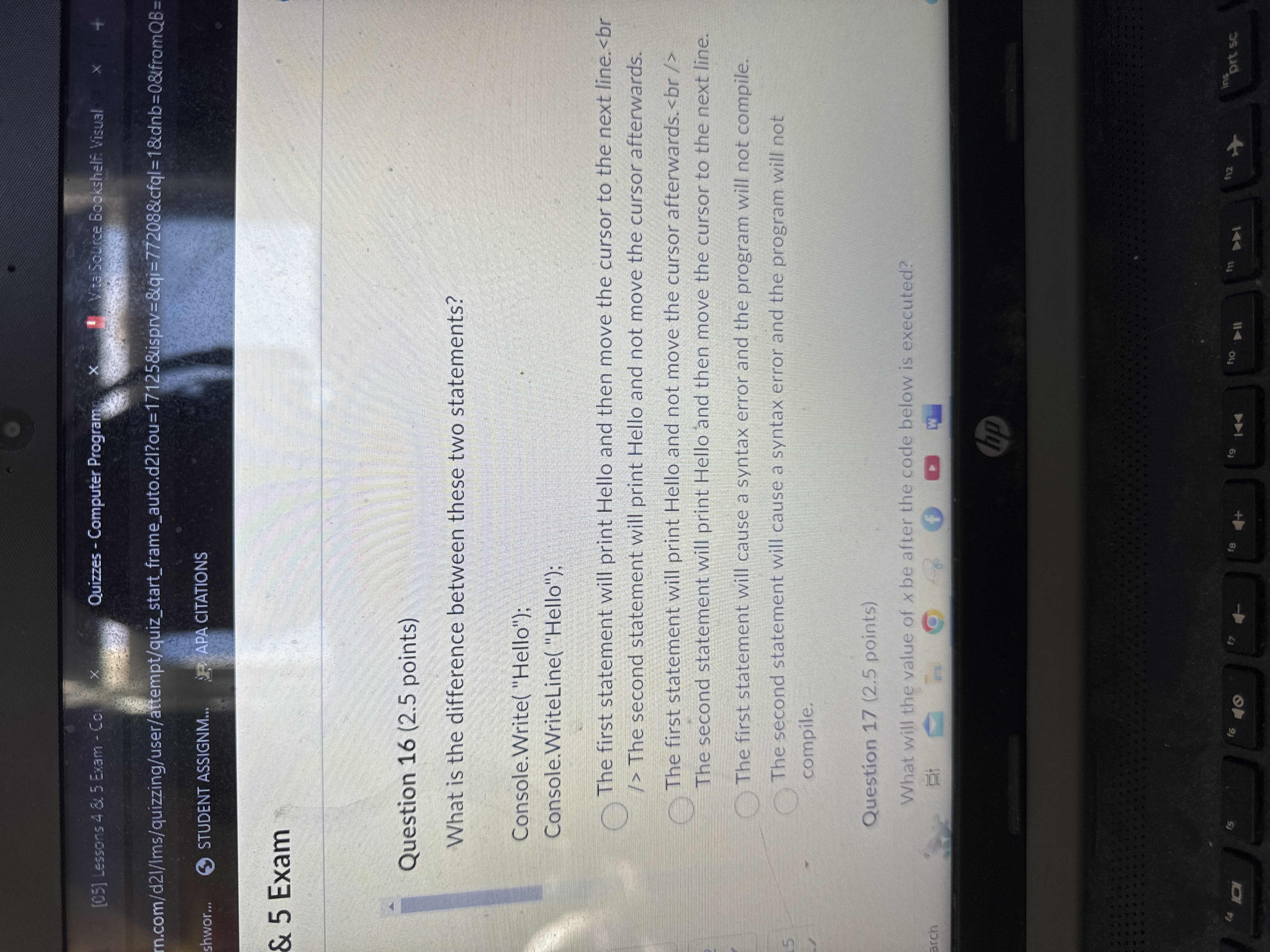  what is the difference between these two statements 