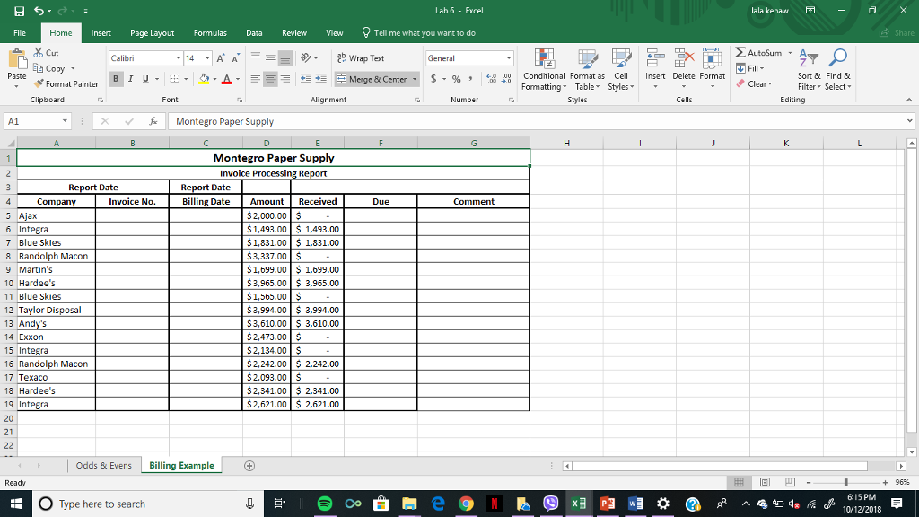 Report date: use a function to generate the current date invoice NO.: