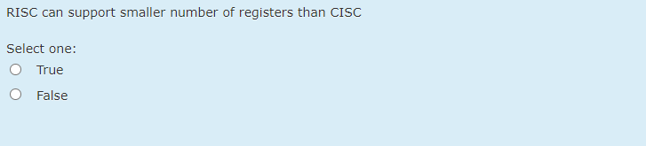 subject : computer architecture No explanation needed RISC can support smaller number