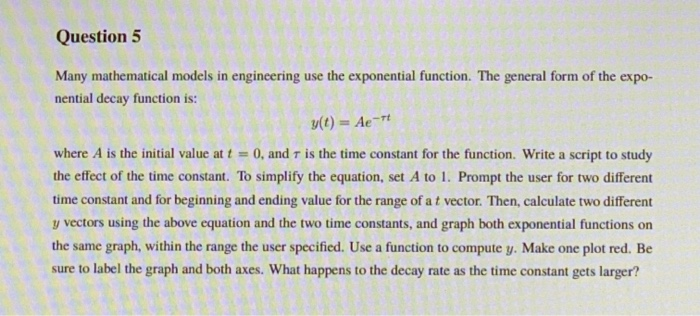  In Matlab I need help creating this code stion 5 Question
