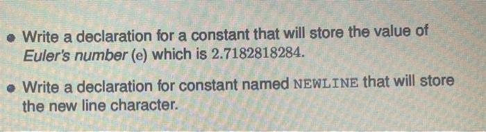  . Write a declaration for a constant that will store the