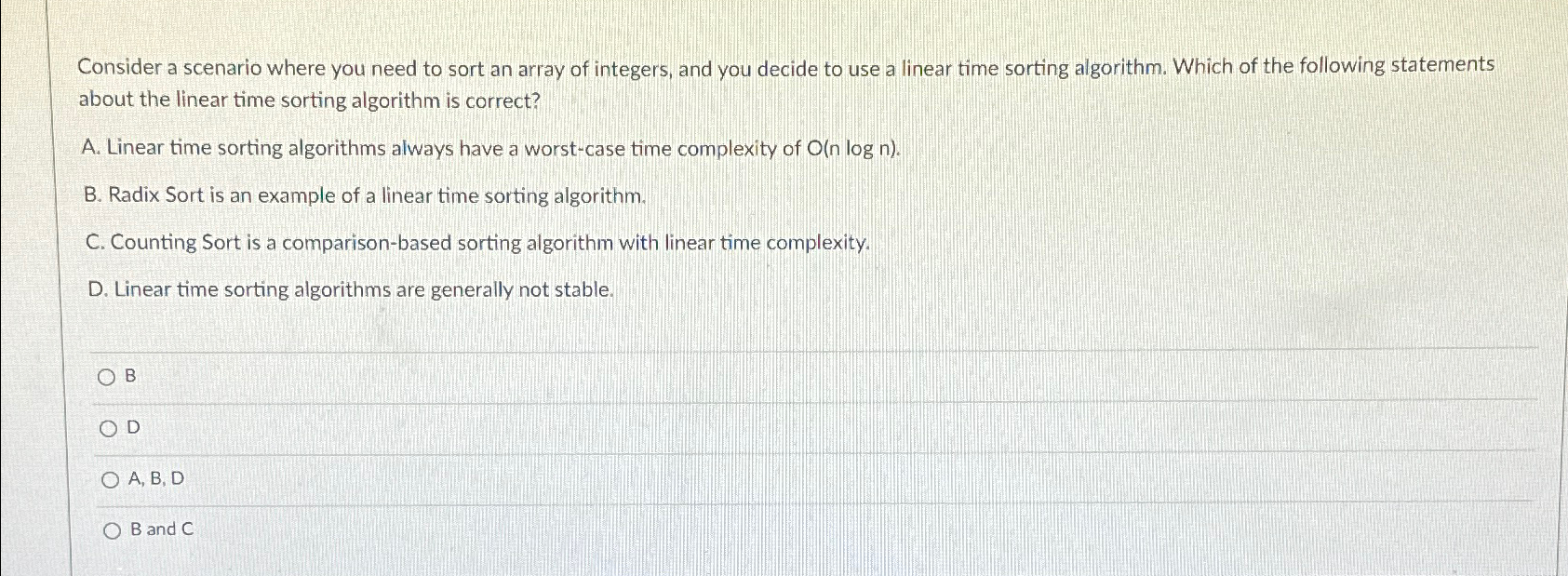  Consider a scenario where you need to sort an array of