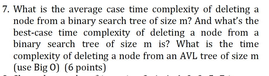 node from a binary search tree of size m? And what's