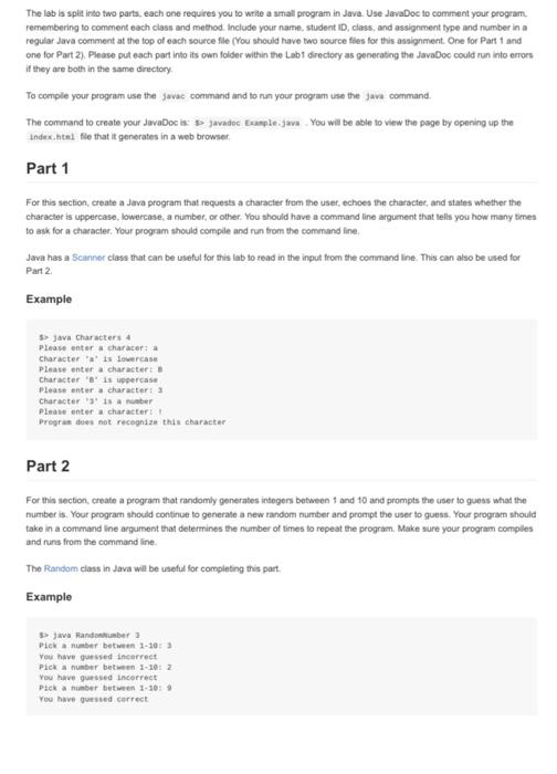  The lab is split into two parts, each one requires you