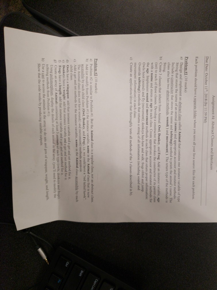 Create an interface called Sound that contains 1 method called getSound. b)