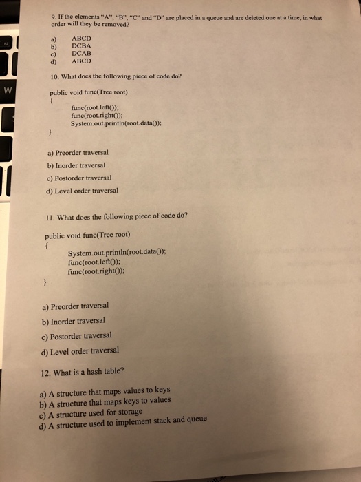  Please solve all. Thanks 9. If the elements "A","B", "C" and