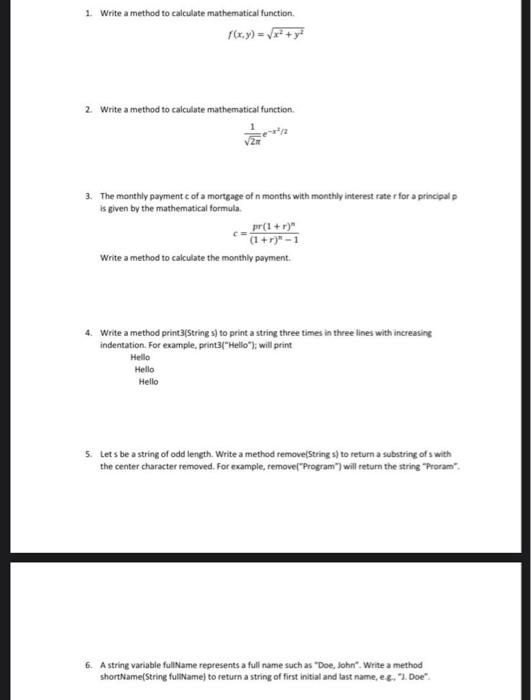  1 Write a method to calculate mathematical function f(x,y) = x+y?
