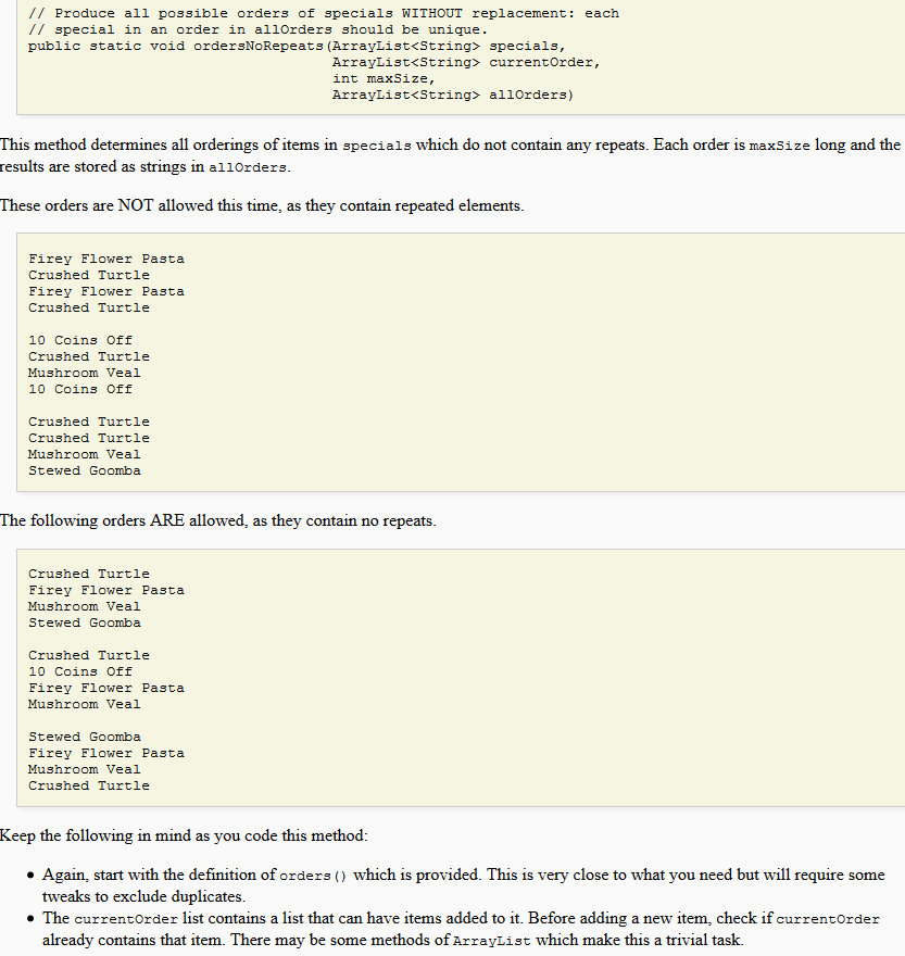 Orders.java write the following method. Here is the Java code for class