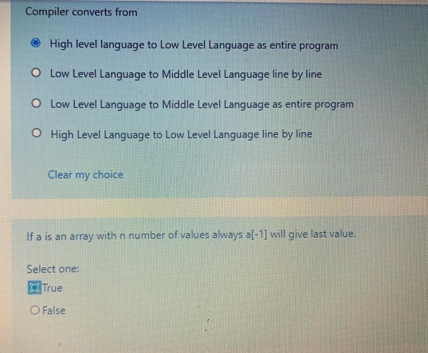  help quickly please i have no time Compiler converts from High